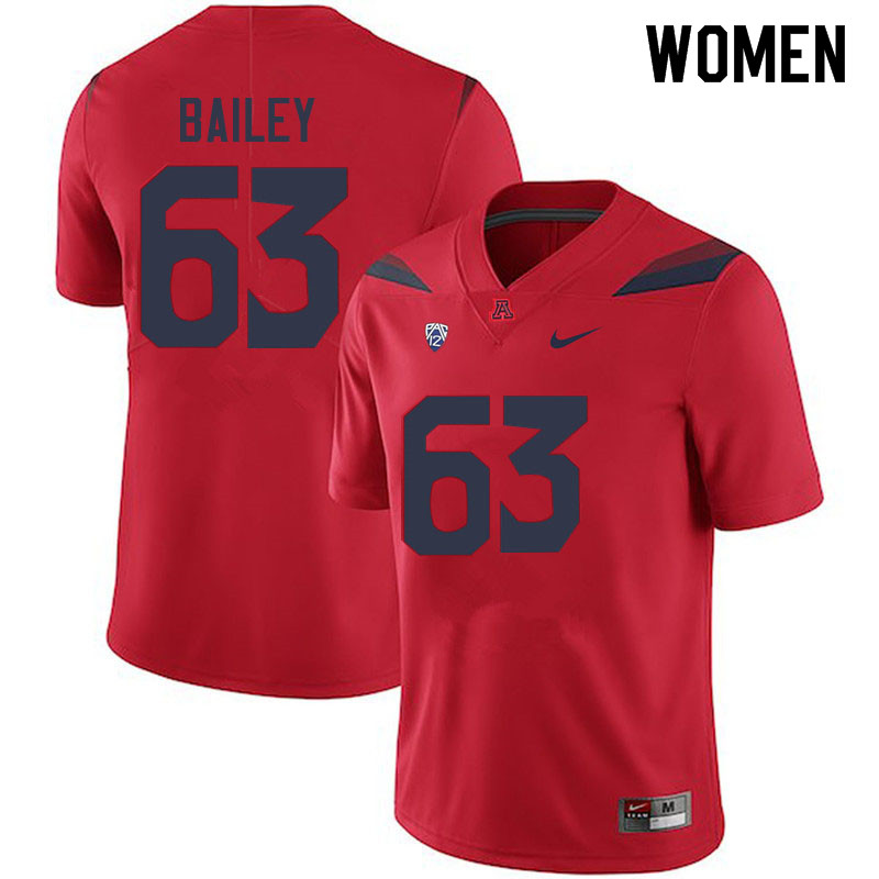 Women #63 Steven Bailey Arizona Wildcats College Football Jerseys Sale-Red - Click Image to Close